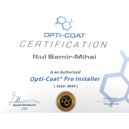 Opti-coat Zertifikat